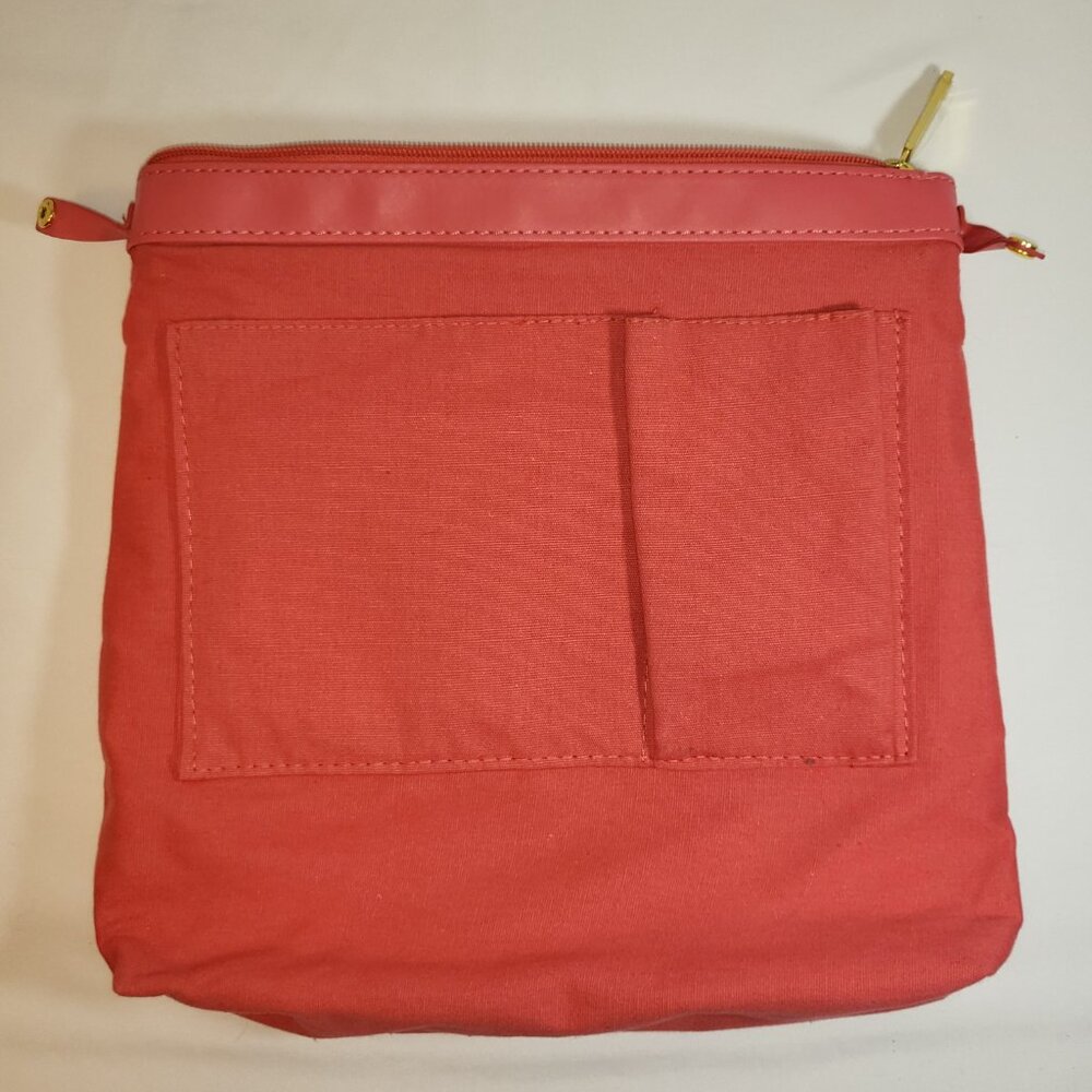 Joy & Iman Large Red Leather Tassel Tote with Wristlet and Removeable Insert - Picture 10 of 16